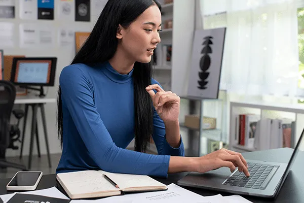Person on a computer